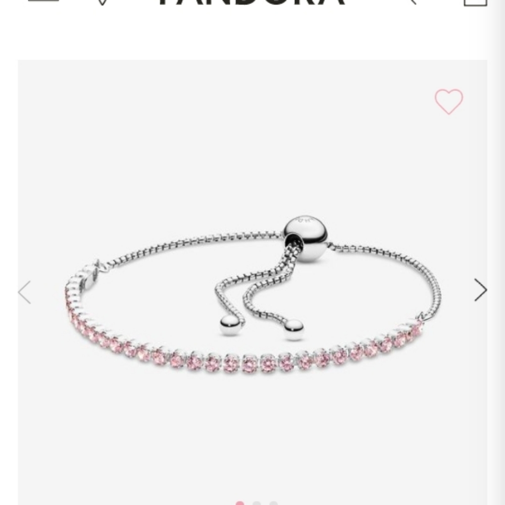 Pandora Adjustable Pink tennis bracelet